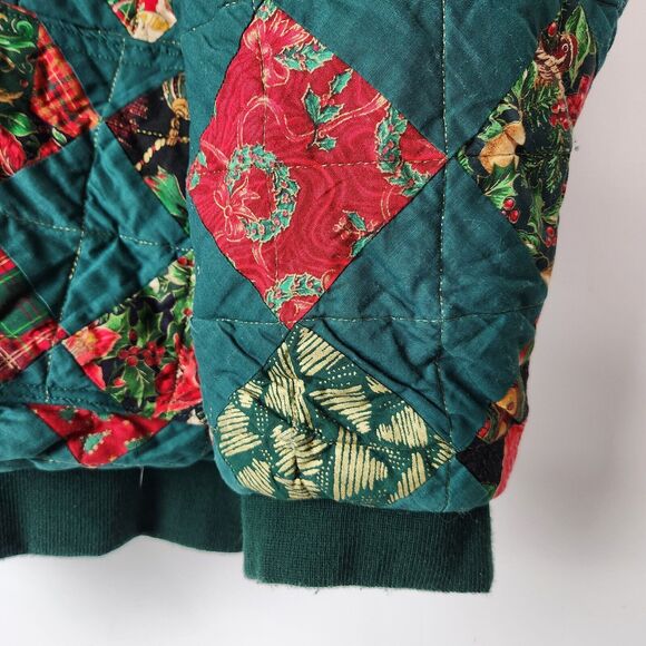 VTG Quilt Coat Holiday Event Piece Art To Wear Festive Chunky Christmas‎ Chore - Picture 7 of 16